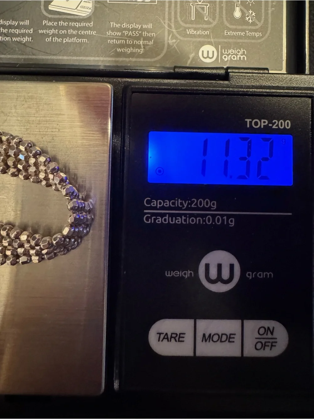Sterling Silver Faceted Bead Mesh Bracelet 7.5”